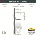 Настенный уличный светильник Franca 90 3A7.002.000.LXU1L Fumagalli (4)