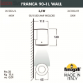 Настенный уличный светильник Franca 90 3A7.002.000.AXU1L Fumagalli (4)