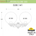 Настенный уличный светильник Globe 300 G30.141.000.AZE27 Fumagalli (2)