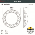 Уличный светильник Rita 1T3.000.000.WYE27 Fumagalli (3)