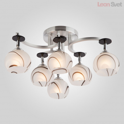 Потолочный светильник 9643/6 алюминий/белый от Евросвет