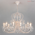 Подвесная люстра 3305/12 белый с золотом/прозрачный хрусталь Strotskis от Евросвет