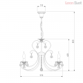 Подвесная люстра 3305/5 белый с золотом/прозрачный хрусталь Strotskis от Евросвет (10)