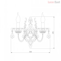 Настенный светильник 3281/2 античная бронза/прозрачный хрусталь Strotskis от Евросвет (6)