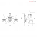 Настенный светильник 3305/3 белый с золотом/прозрачный хрусталь Strotskis от Евросвет (6)