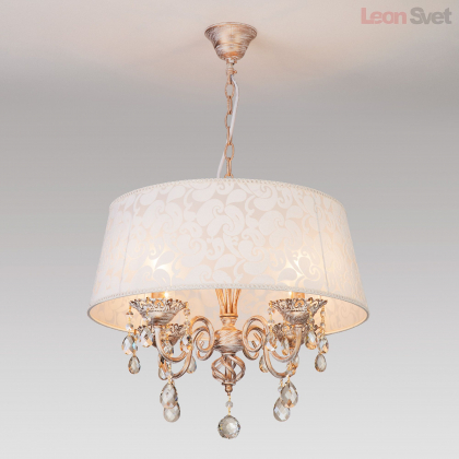 Подвесная люстра 10008/4 белый с золотом/тонированный хрусталь Strotskis от Евросвет