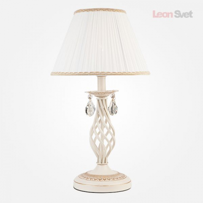 Настольная лампа 10054/1 белый с золотом/прозрачный хрусталь Strotskis от Евросвет