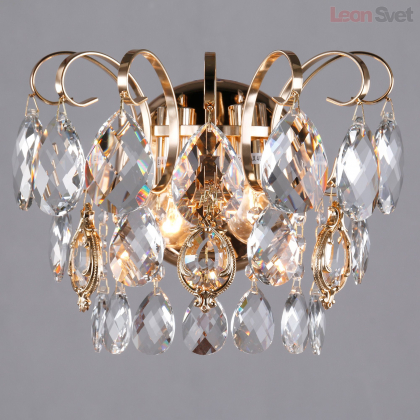 Настенный светильник 10081/2 золото/прозрачный хрусталь Strotskis от Евросвет