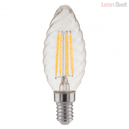 Лампа свеча витая F 7W 3300K E14 прозрачный BL128  от Евросвет