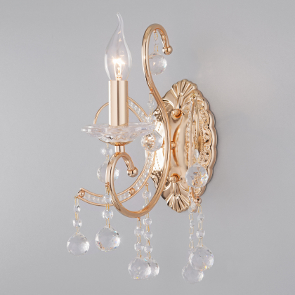 Бра Collana 10096/1 золото/прозрачный хрусталь Strotskis Eurosvet