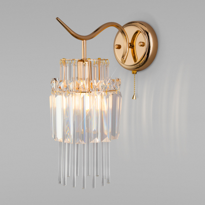 Бра Sevilia 10119/1 золото/прозрачный хрусталь Strotskis Eurosvet