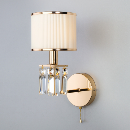 Бра Zaffiro 10129/1 золото/прозрачный хрусталь Strotskis Eurosvet