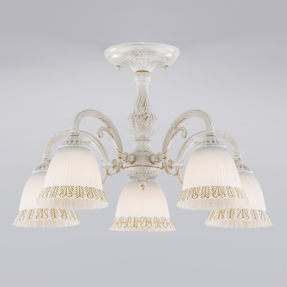 Люстра на штанге Campina 60107/5 белый с золотом Eurosvet