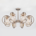 Люстра на штанге Loraine 10128/8 сатин-никель/прозрачный хрусталь Strotskis Smart Eurosvet