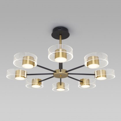 Люстра на штанге Jet 90244/8 черный/золото Eurosvet
