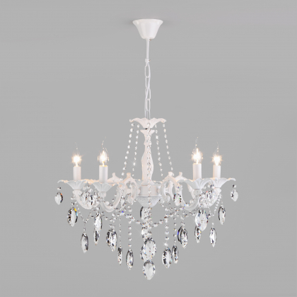 Подвесная люстра Veletta 10108/5 белый/прозрачный хрусталь Strotskis Eurosvet