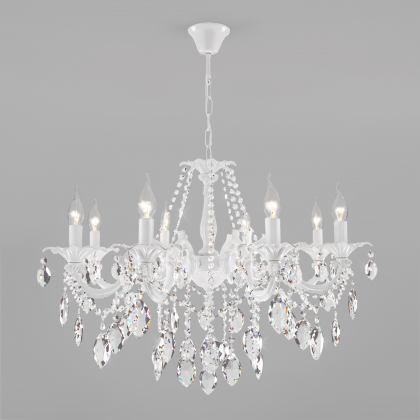 Подвесная люстра Veletta 10108/8 белый/прозрачный хрусталь Strotskis Eurosvet