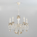 Подвесная люстра Ravenna 10104/5 белый с золотом/тонированный хрусталь Strotskis Eurosvet