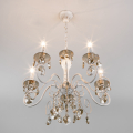 Подвесная люстра Ravenna 10104/5 белый с золотом/тонированный хрусталь Strotskis Eurosvet (2)