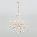 Подвесная люстра Lia 3585/6 белый/прозрачный хрусталь Strotskis Eurosvet