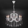 Подвесная люстра Brezza 10107/5 глянцевый белый/прозрачный хрусталь Strotskis Eurosvet