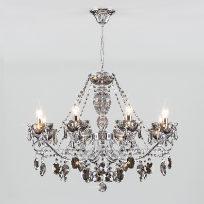 Подвесная люстра Teodore 10103/8 хром/дымчатый хрусталь Strotskis Eurosvet