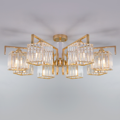 Потолочная люстра April 10126/8 золото/прозрачный хрусталь Strotskis Smart Eurosvet