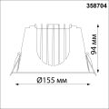 Встраиваемый светильник 4000K 40W Knof 358704 Novotech (4)