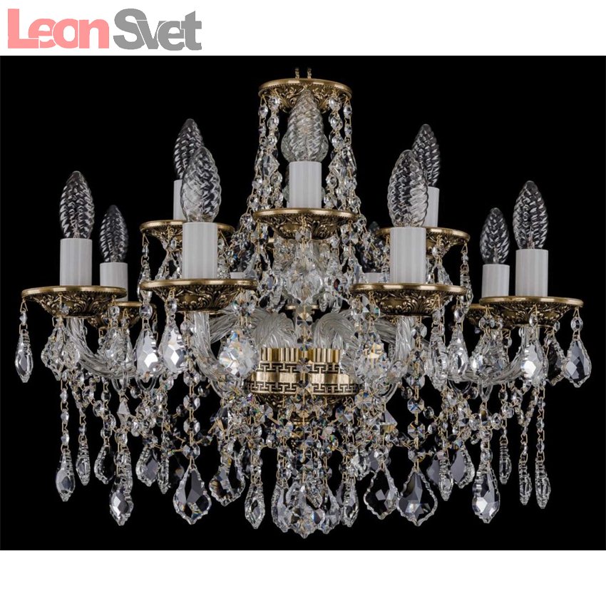 Подвесная люстра 1613/8+4/200/GB/Leafs