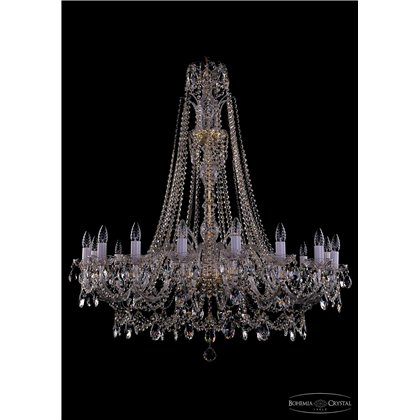 Чешская хрустальная люстра Большая Bohemia Ivele Crystal 1411/16/400-115/G