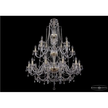 Чешская хрустальная люстра Большая Bohemia Ivele Crystal 1411/20/360-115/G