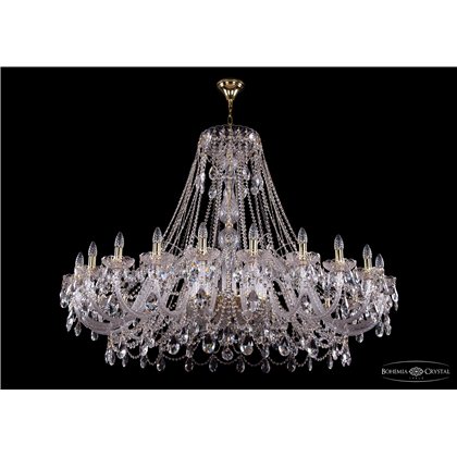 Чешская хрустальная люстра Большая Bohemia Ivele Crystal 1411/24/530-115/G