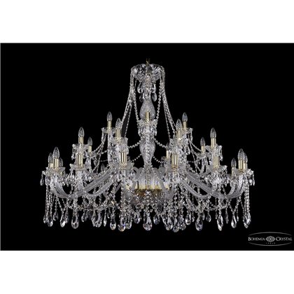 Чешская хрустальная люстра Большая Bohemia Ivele Crystal 1413/16+8+4/460-100/G