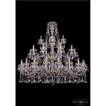 Чешская хрустальная люстра Большая Bohemia Ivele Crystal 1413/20+10+5/530-135/G