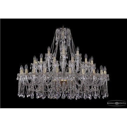 Чешская хрустальная люстра Большая Bohemia Ivele Crystal 1413/24+12+6/460-100/G