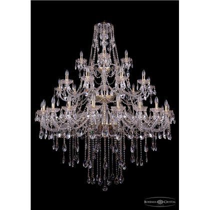 Чешская хрустальная люстра Большая Bohemia Ivele Crystal 1415/20+10+5/530-180/G