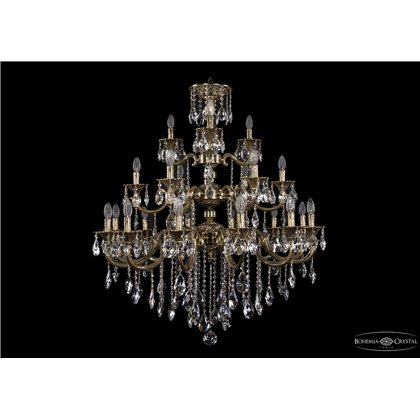 Чешская хрустальная люстра Большая Bohemia Ivele Crystal 1732/12+6+3/335/B/GB