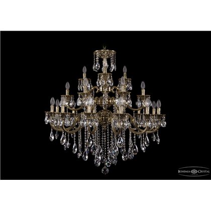 Чешская хрустальная люстра Большая Bohemia Ivele Crystal 1732/12+6+3/335/SB/GB