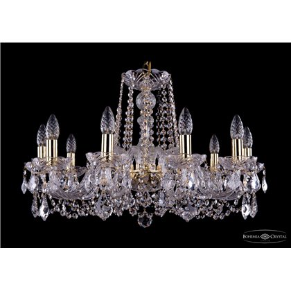 Чешская хрустальная люстра Bohemia Ivele Crystal 1402/10/240/G/Leafs