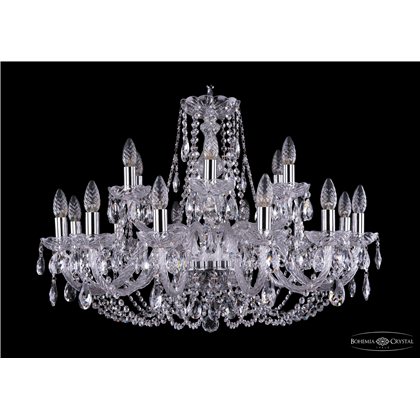 Чешская хрустальная люстра Bohemia Ivele Crystal 1406/12+6/300/Ni